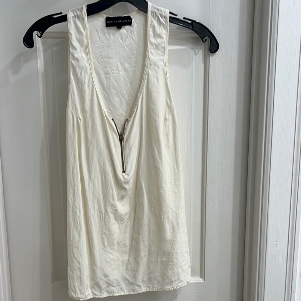Karina Grimaldi Cream Sleeveless Top